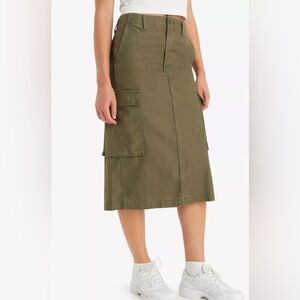 Levi’s Olive Green Cargo Midi Skirt
